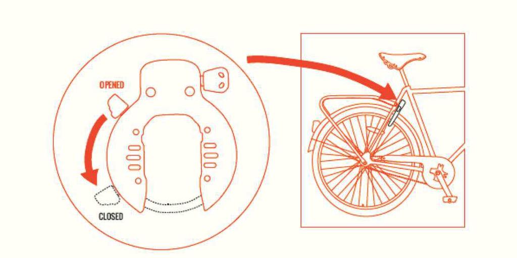 Step 9 Frame Lock Step 9 Ramlås English Svenska Fix the lock using the bolts on the bicycle.