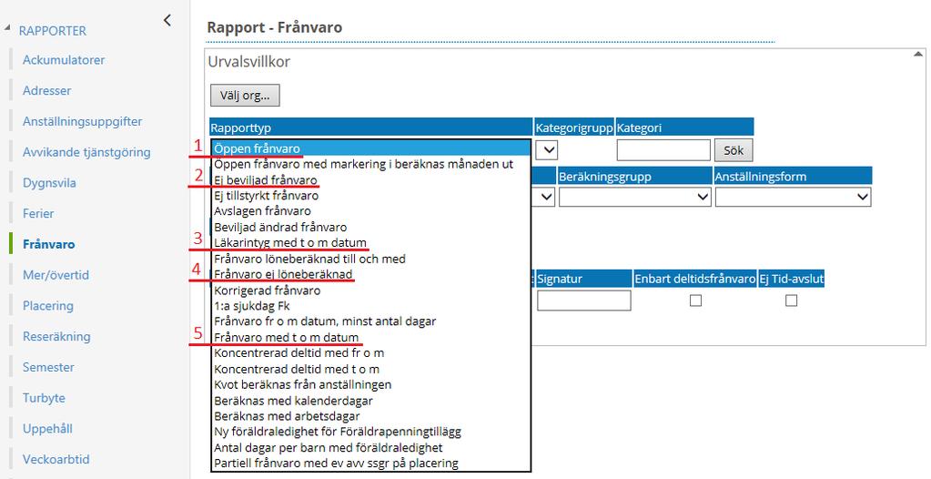 I denna rapport kan man plocka ut mycket information som är av värde att kontrollera innan lönekörning.