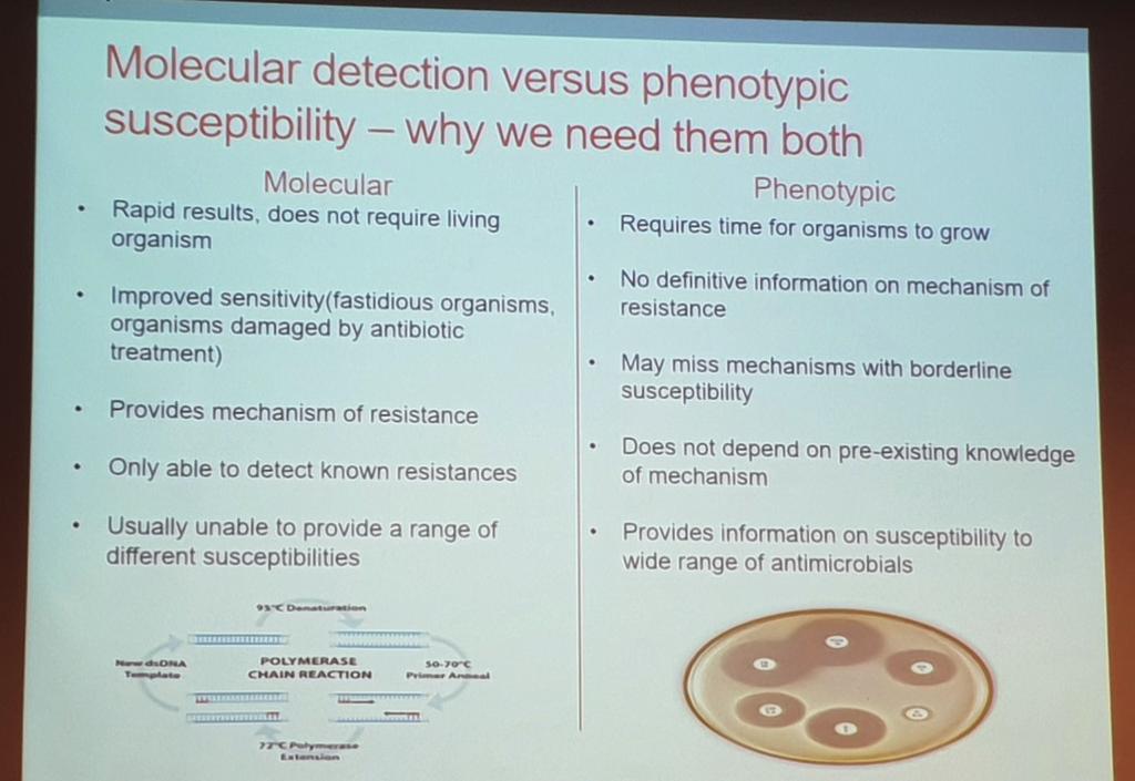 Och hans slutkommentarer var: Dr Beryl Oppenheim, University Hospitals Birmingham, höll en föreläsning om molekylär diagnostik för detektion av