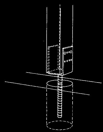 Stolpsko typ B Används för ingjutning i betong som infästning av stolpar. T.ex. staket, pergola carport och altaner.