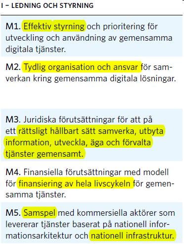 nationella styrdokument, till exempel Regeringens It i människans tjänst