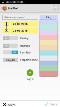 genom att trycka på det gröna