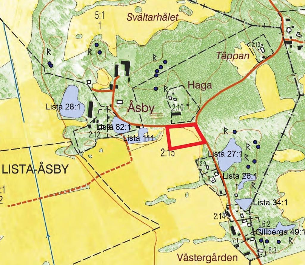 Inledning En särskild arkeologisk utredning utfördes i maj 2013 inom fastigheten Lista-Åsby 2:15, Eskilstuna kommun, av Stiftelsen Kulturmiljövård (KM).