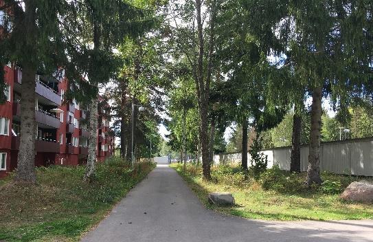 I den södra halvan av planområdet finns en iordninggjord yta för aktiviteter som basket,