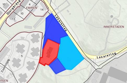 4 (5) Preliminär geografisk avgränsning Bilden nedan visar en karta över preliminär direkttilldelning. Den rödmarkerade fastigheten, Ellipsen 7, ägs av Lejonfastigheter. Övrig mark ägs av kommunen.