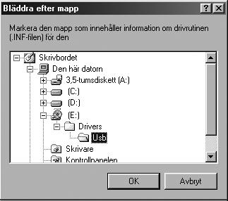 1 2 3 4 Installera Xerox-drivrutiner i Microsoft Windows 98 eller Windows Millenium via USB-porten Sätt i USB-kabeln i WorkCentre 4118 och anslut den till datorn (PC).