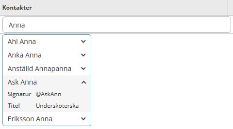 rutan för namn skriver du namnet på kontaktlistan Om kontaktlistan ska delas med andra sätt en markering i