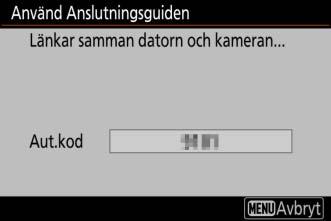 8 Välj kameran. Välj det kameranamn som visades i steg 7 i Wireless Transmitter Utility, och klicka på Nästa. 9 Ange autentiseringskoden.