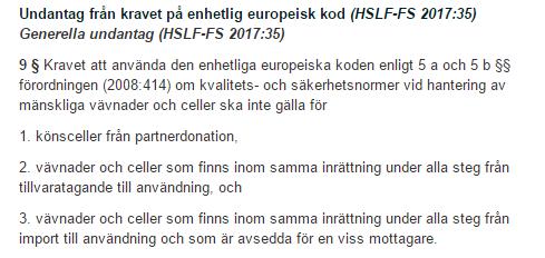 Undantag enligt SOSFS