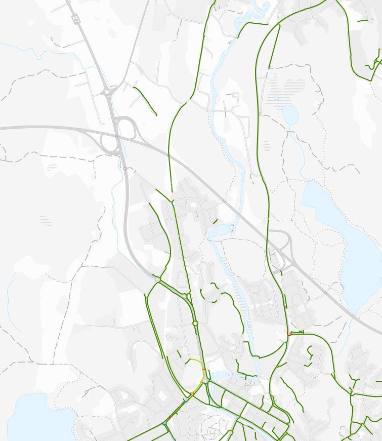 7(11) Nytt planområde Karta 3 Befintligt gång- och cykelvägnät i norra Ronneby och södra Kallinge Kollektivtrafik Området är väl försätt med kollektivtrafik via busslinjerna 1 och 150.