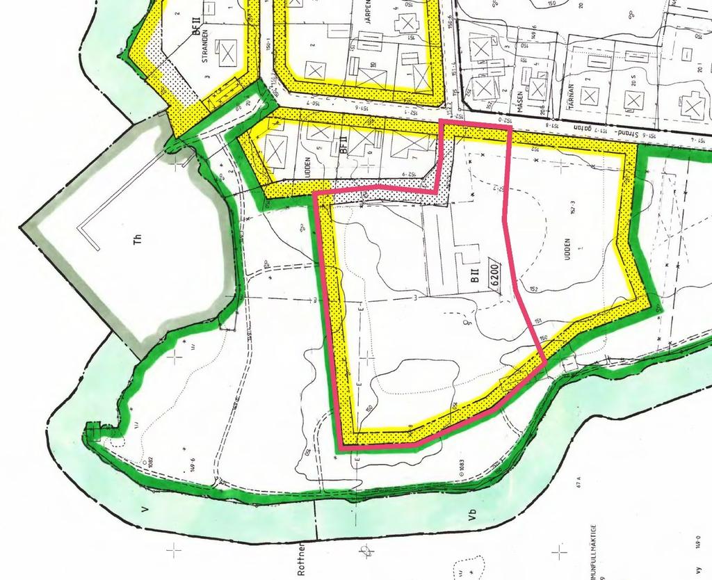 Gällande detaljplan Gällande detaljplan är från 1987 och tillåter bostäder i två våningar. Delar av planområdet är redan bebyggt.