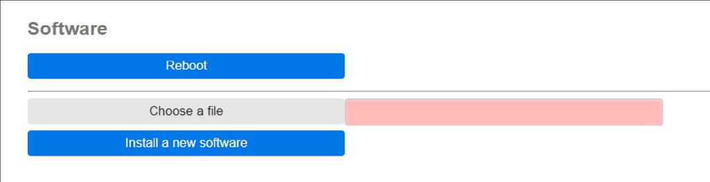 17 Sidan Software (Mjukvara) När hårdvaran konfigurerats rekommenderas att spara konfigurationen så att den kan installeras om senare om det behövs Choose a file Upload a setting file Overwrite the