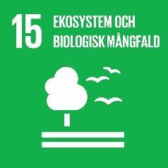 6, 14a) Miljömässigt hållbar förvaltning av levande naturresurser och markanvändning (15.7, 15.8, 15a, 15c) Bevarande av biologisk mångfald på land och i vatten (15.1, 15.2, 15.3, 15.4, 15.5, 15b) 13.