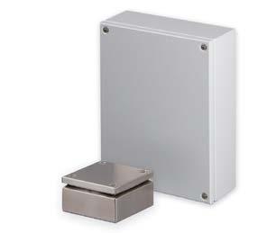 Casemet Cubo F-kopplingslådor IP 66 Storlekar 150 x 150 x 80 800 x 400 x 120 mm Casemet Cubo F kopplingslåda i korthet: Har släta sidor De 120 mm djupa polysterlackerade kapslingarna finns också att