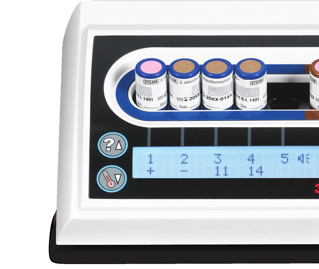 Processindikator En processindikator på indikatorns lock gör det enkelt att se vilken biologisk indikator som fungerar som kontroll