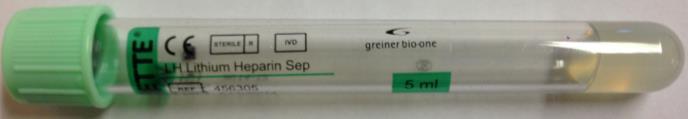 Krea och Troponin I, för analys på i-stat (KKF) Mörkblå propp (Na-Heparin) Artikelnr Mediq och leverantörens Rörtyp/användningsområde Foto 52649 Hettich Labinstrument AB 454502 Mörkblå propp 5 ml