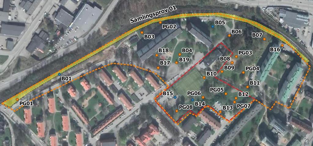 Miljöteknisk Markundersökning Detaljplan För Norrby, Garvaren 15 M.FL, Kronängsparken, Borås Bilaga 1 Page 1 of 1 Kartor Punkt Y X Z B01 6400920.5065 115760.7527 136.8666 B03 6401010.7725 115938.