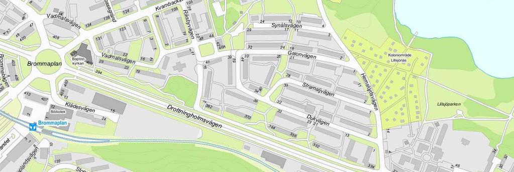 stadsdelen Riksby, S-TDp 2013-01029 Orienteringskarta med ungefärligt planområde markerat.