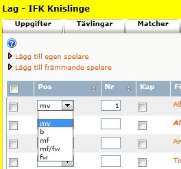 Nu har du möjlighet att dels ange spelarens