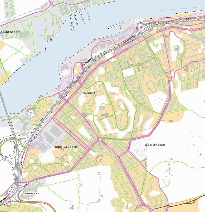 Stadens karaktär Tillgänglighet, det vill säga hastighetsanspråk för biltrafik, kollektivtrafik och utryckningstrafik Trygghet Trafiksäkerhet Miljö och hälsa Trafikkontoret har tagit fram en