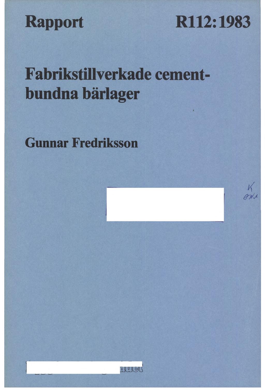 Rapport R112:1983