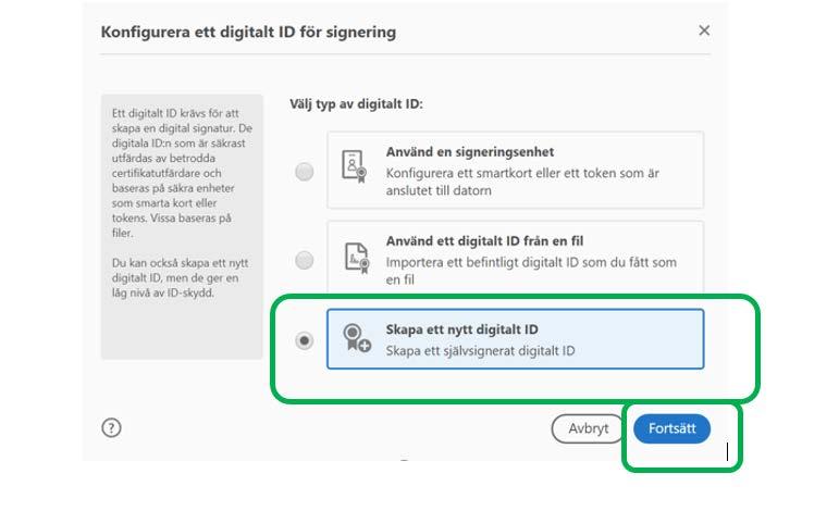 Klicka i knappen - Skapa ett