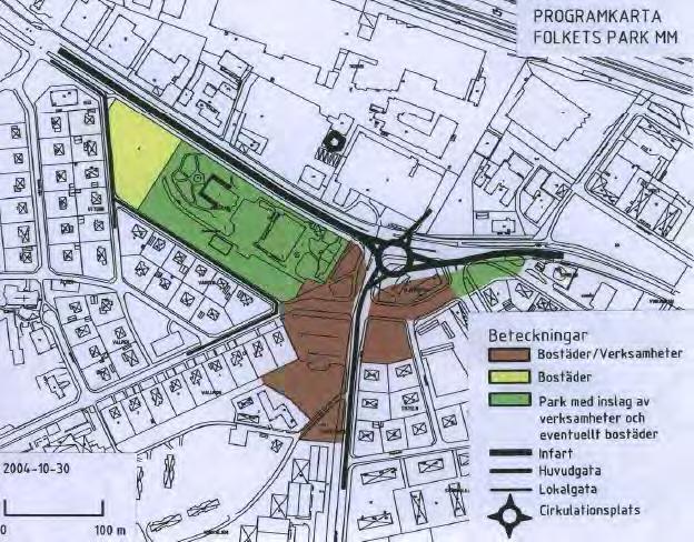 Upprättad 2018-06-20 2017-3408 11(45) bebyggelsen ska förhålla sig till den befintliga stadbyggnadsstrukturen som finns på platsen. Markanvändning enligt programförslag.