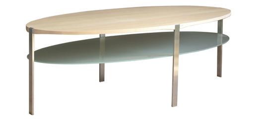 Modellerna som ingår i serien är ett runt bord med 90 cm i diameter, ett runt bord med 60 cm i diameter, ett njurformat bord om ca 125 70 cm och ett ovalt bord som mäter 140 65 cm.