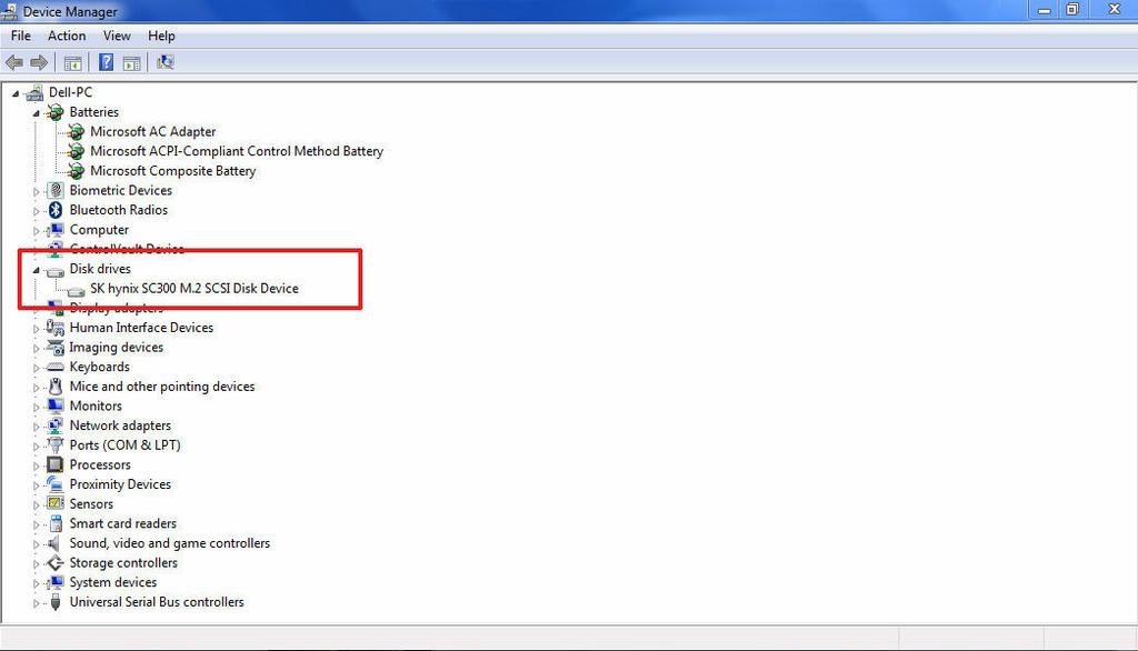 Hårddisken visas under diskenheter. Identifiera hårddisken i Windows 7 1. Klicka på Start Kontrollpanelen Enhetshanteraren. Hårddisken visas under diskenheter. 2. Expandera diskenheter.