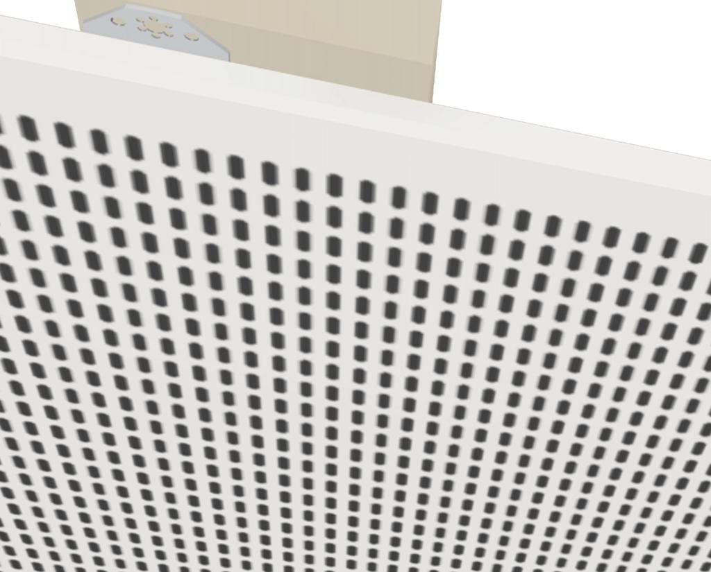 DANOPANEL FASTMONTERAT UNDERTAK STORLEKAR 600 x 600 x 12,5 mm YTA Standard vitmålad yta (ligger närmast RAL 9003, glans 5) Andra färger levereras på beställning DANSK KVALITETSMÄRKNING FÖR