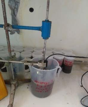 Strategy 2 was completed after the last acidification was performed. (a) (b) (c) Figure 5. (a) Acidification performed with 200 ml pig slurry, mixed with a magnetic stirrer.