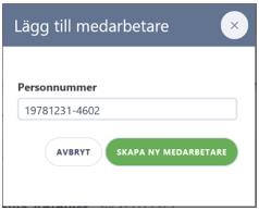 Medarbetare I fliken medarbetare sköter du all administration runt medarbetaren (ex. lägger upp nya medarbetare, ändrar deras pinkod och tillhörighet samt lägger upp delegeringar).