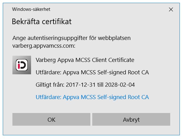 Logga in i MCSS administrationsverktyg För att kunna logga in krävs