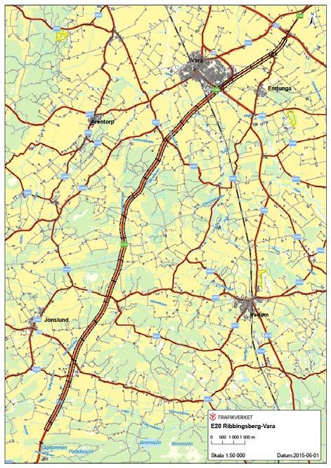 Vårgårda Vara, 25 km Ribbingsberg - Eling, Eling Vara Projektledare: Mattias Andersson Projektet omfattar ombyggnad av bef väg till 1+1 resp 2+2.