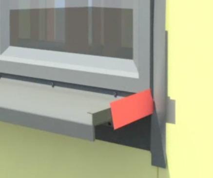 Tätning putskant Fäst Tec Tätremsa på putsgaveln med Therm 373 Skarvförsegling samt