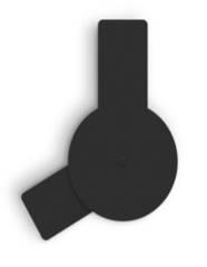 BASE IN BLACK VALCHROMAT. WALLMOUNTED LEJA 600 LENGTH 600MM OAK 1.660 2.