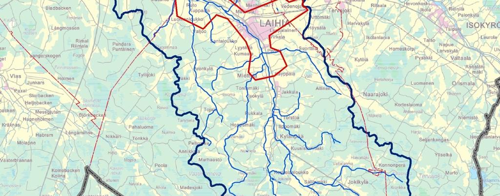De bebyggda områdena finns främst i Laihela tätort och i några byar, varav de största är Helsingby, Hulmi, Isokylä, Kylänpää och Jokikylä.