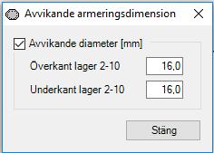 caeec225 Skev böjning Sidan 14(19) 3.2.9 Avvikande armeringsdiameter Här anges armeringsdiameter som avviker från övrig, se Figur 11.