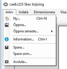 caeec225 Skev böjning Sidan 4(19) 3 Instruktioner 3.1 Arkiv Under Arkiv/Information finns möjlighet för inmatning av information gällande projektet, så som Projekt, Position, Bilaga samt Beskrivning.