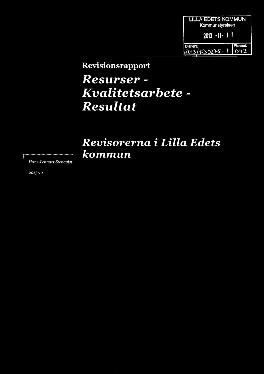 013/~SOL~~ ~ C~ti Z Revisionsrapport Resurser -