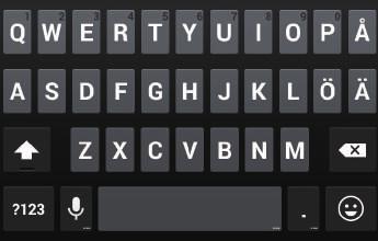 Textinmatning Telefonen levereras med flera textinmatningsmetoder. Du kan snabbt mata in text genom att använda tangentbordet på skärmen.