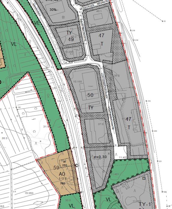 11 4.4 Detaljplan Den gällande detaljplanen godkändes Bild 6: Utdrag ur gällande detaljplan. 5. OLIKA SKEDEN I PLANERING AV DETALJPLAN 5.