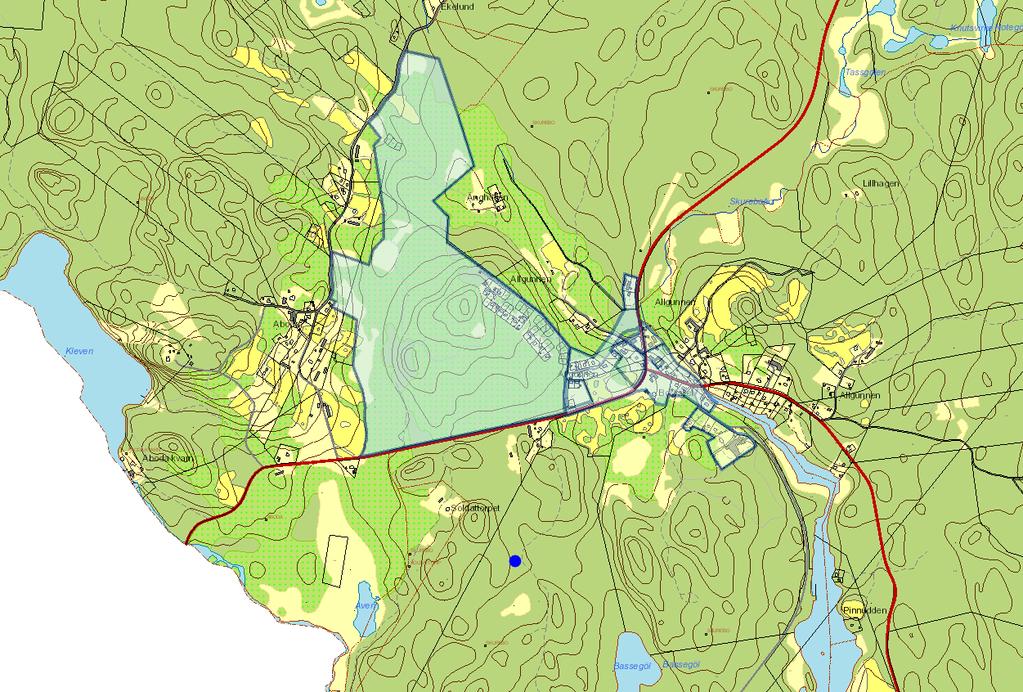 Algunnens stugområde Delvis utbyggt stugområde för fritidsbebyggelse nära Aboda klint och
