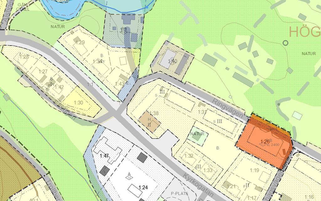 Byggrätt för flerbostadshus i tre våningar, på cirka 500 kvadratmeter.