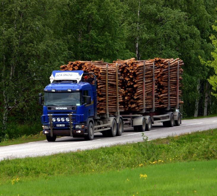 Virkesförsörjning 2017 Förvaltningarnas anskaffning (miljoner m 3 f) Egen skog 4,4 Lokala köp 2,3 Totalt 6,7 5,6 SCAs massa och pappersindustri 4,3