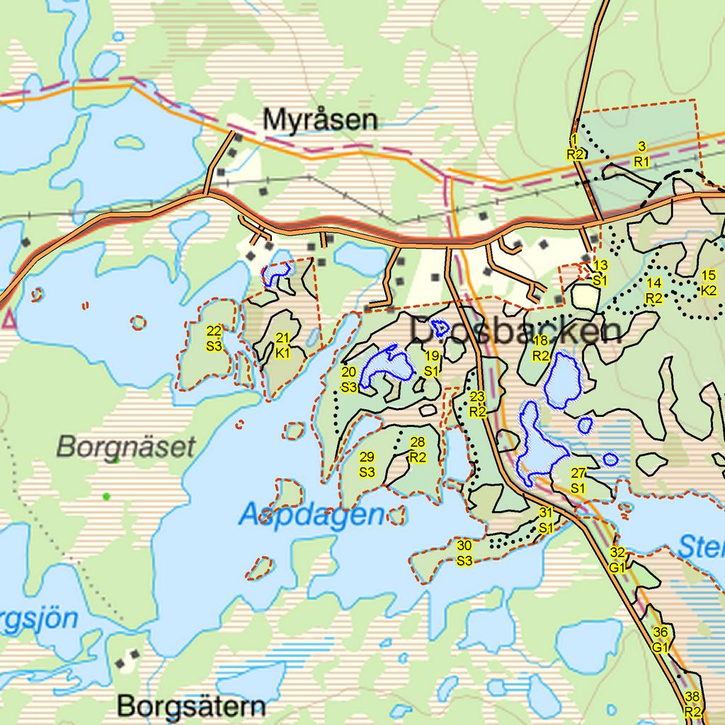 Huggningsklass Kalmark/föryngring Röjningsskog Gallringsskog