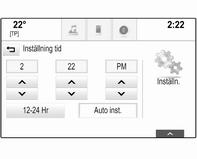 Beroende på fordonsutrustning är ett av följande alternativ tillgängliga. Autovolym Tryck på ; och välj sedan ikonen INSTÄLLNINGAR. Bläddra genom listan och välj Radio och sedan Auto volym.