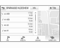 Navigation 73 Undanta gator från vägledning När vägledningen har startats kan du undanta gator från den tidigare beräknade resvägen. Rutten räknas om och de gator som exkluderats tidigare hoppas över.