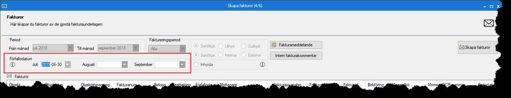 Nyhetsdokument Vitec Hyra - Version 1.71 maj 2019 Om man t ex väljer förfallodatum den 2019-06-30 som är en söndag kommer det att bli det datumet.