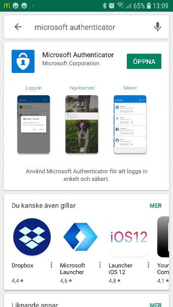 Installera från AppStore på en Apple-enhet och från Play Butik på en Androidenhet.